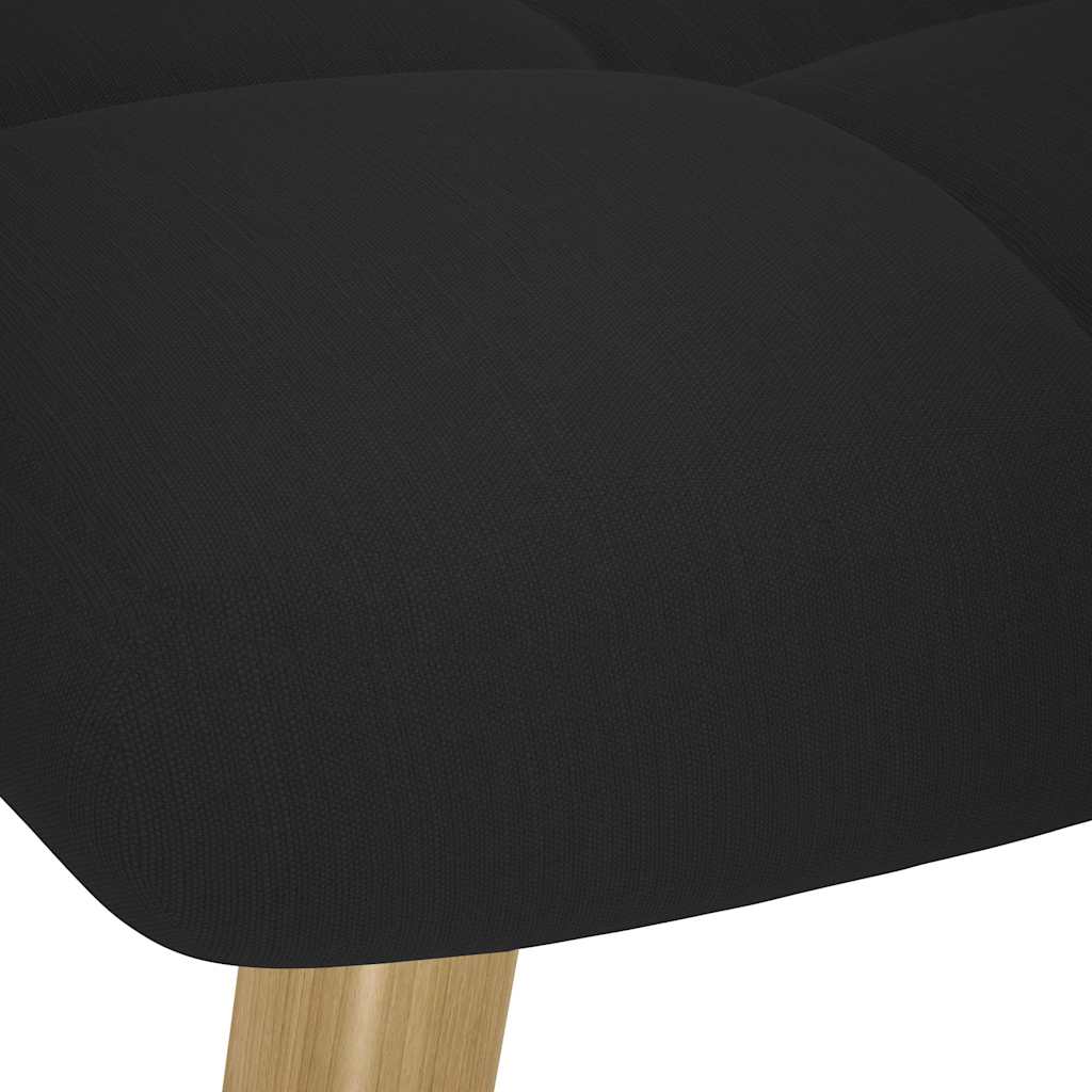 Scaun balansoar cu taburet, Negru, material textil GartenMobel Dekor