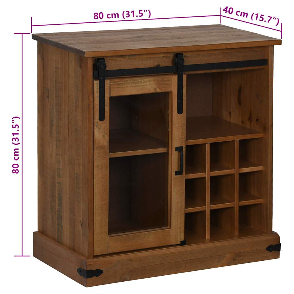 Bufetă HALDEN cu uşă glisantă 80x40x80 cm lemn masiv GartenMobel Dekor