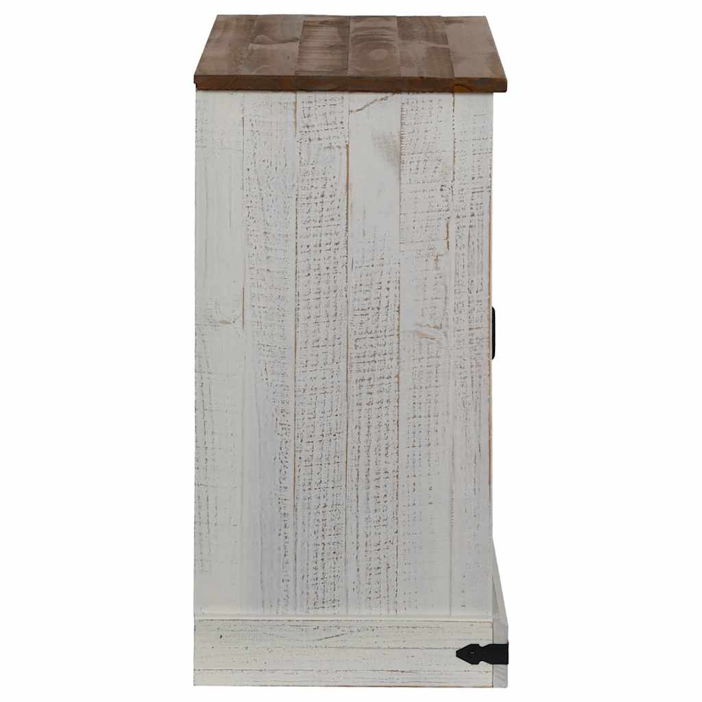 Bufetă HALDEN cu uşă glisantă alb 80x40x80 cm lemn masiv GartenMobel Dekor