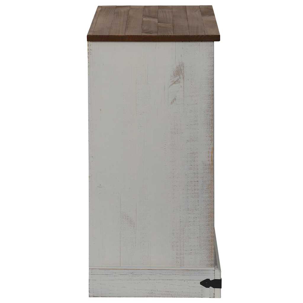 Bufetă HALDEN cu uşă glisantă alb 80x40x80 cm lemn masiv GartenMobel Dekor