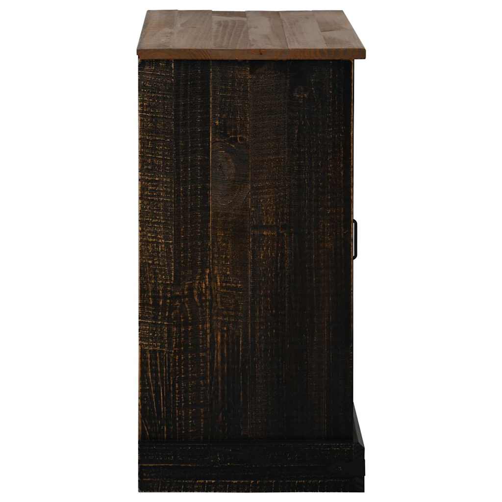 Bufetă HALDEN cu uşă glisantă neagră 80x40x80 cm lemn masiv GartenMobel Dekor