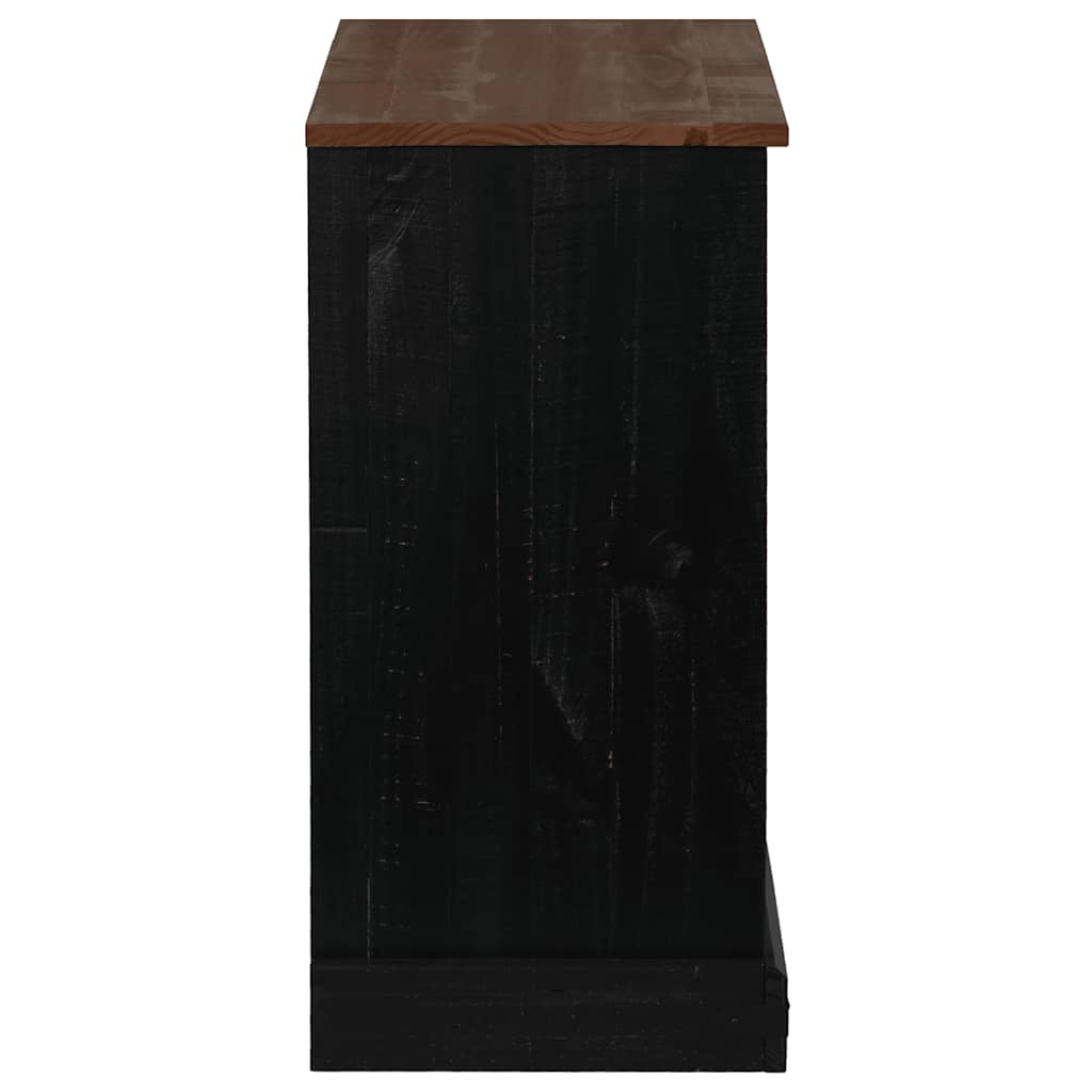 Bufetă HALDEN cu uşă glisantă neagră 80x40x80 cm lemn masiv GartenMobel Dekor