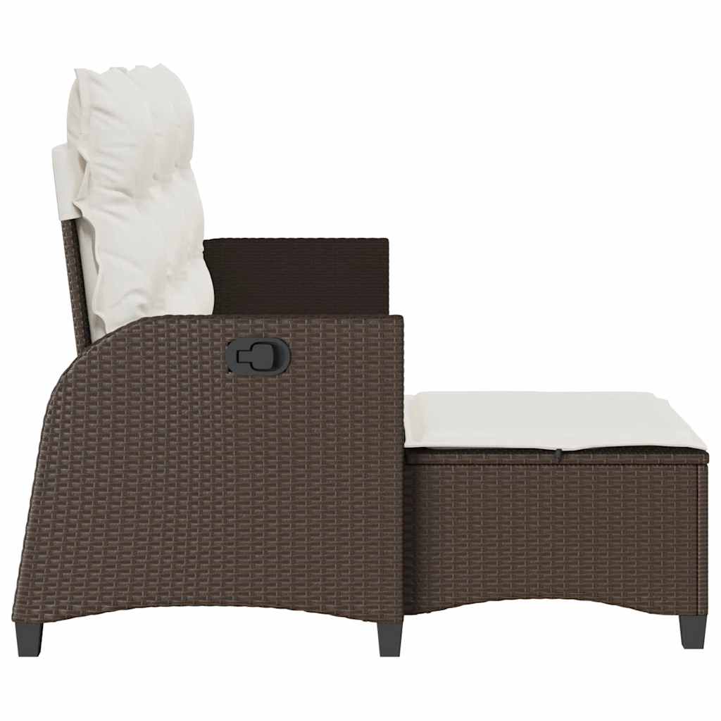 Canapea grădină înclinabilă cu perne formă L polirattan maro GartenMobel Dekor