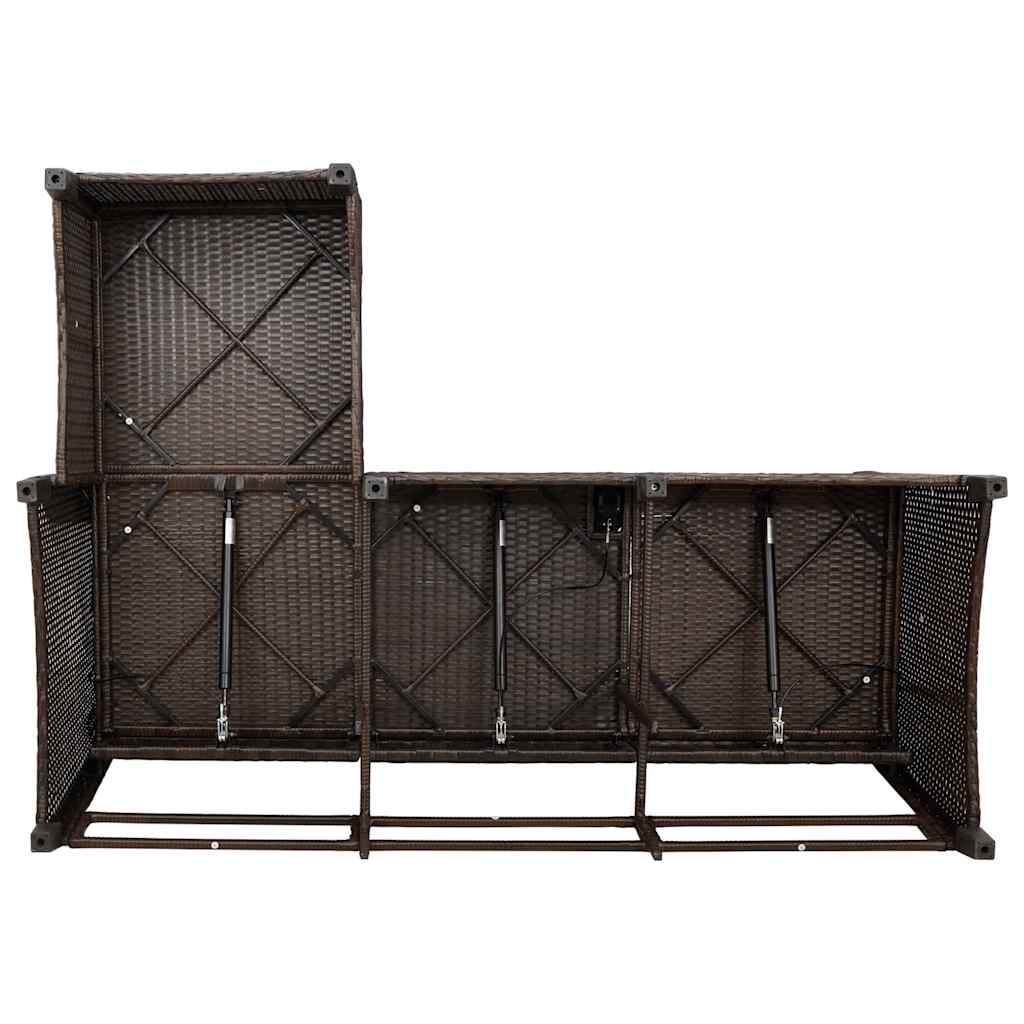 Canapea grădină înclinabilă cu perne formă L polirattan maro GartenMobel Dekor