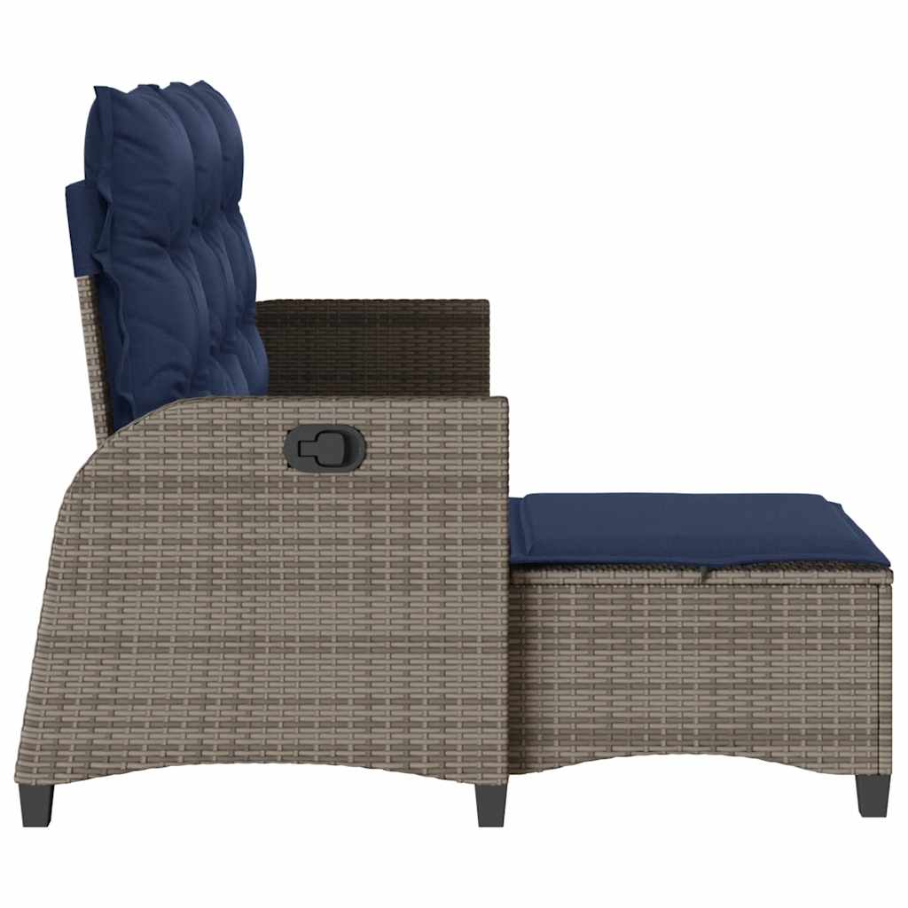 Canapea grădină înclinabilă cu perne formă de L polirattan gri GartenMobel Dekor