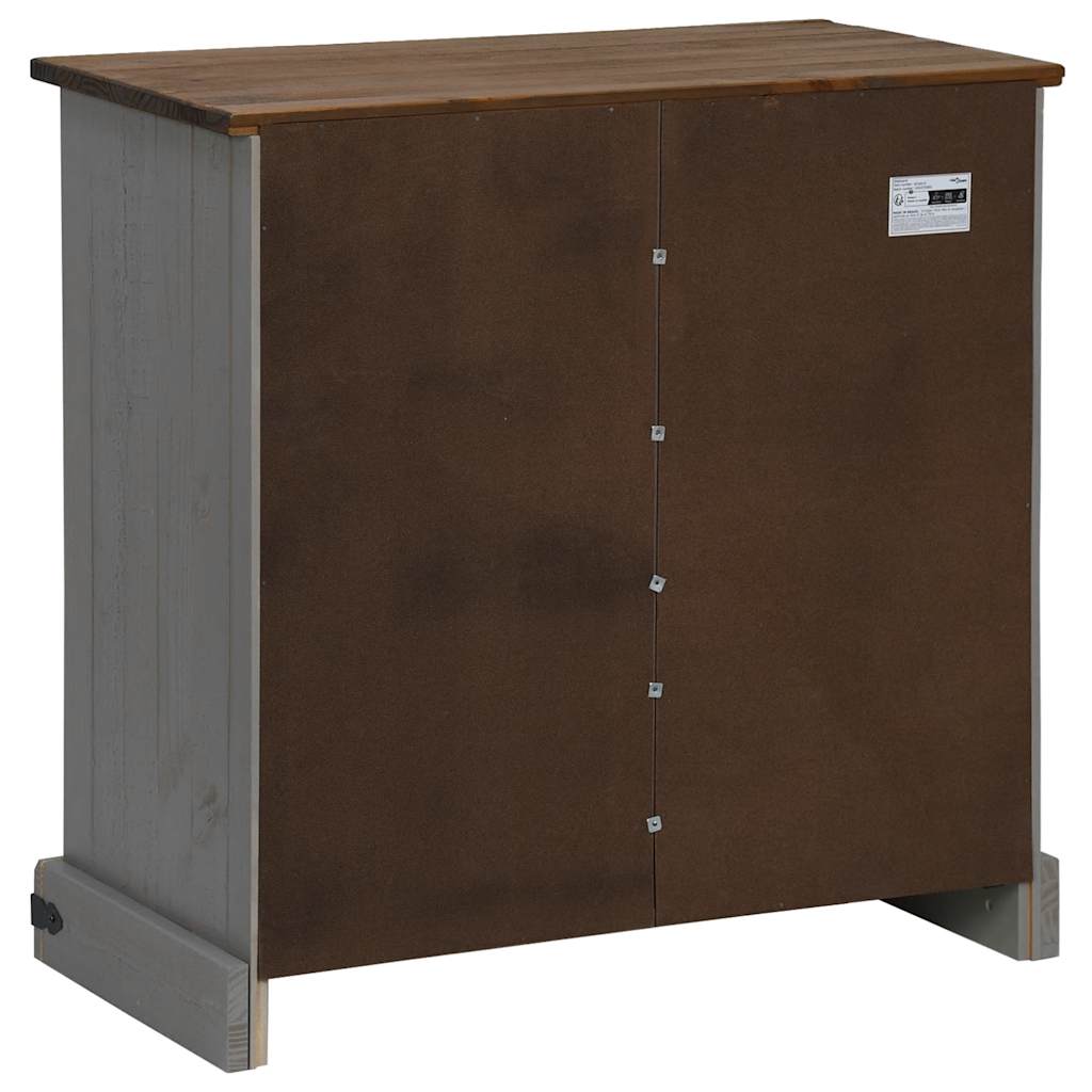 Comodă HALDEN cu uşă glisantă gri 80x40x80 cm lemn masiv GartenMobel Dekor