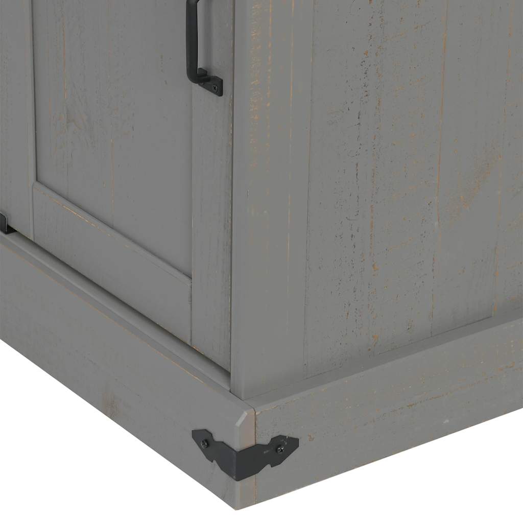 Comodă HALDEN cu uşă glisantă gri 80x40x80 cm lemn masiv GartenMobel Dekor