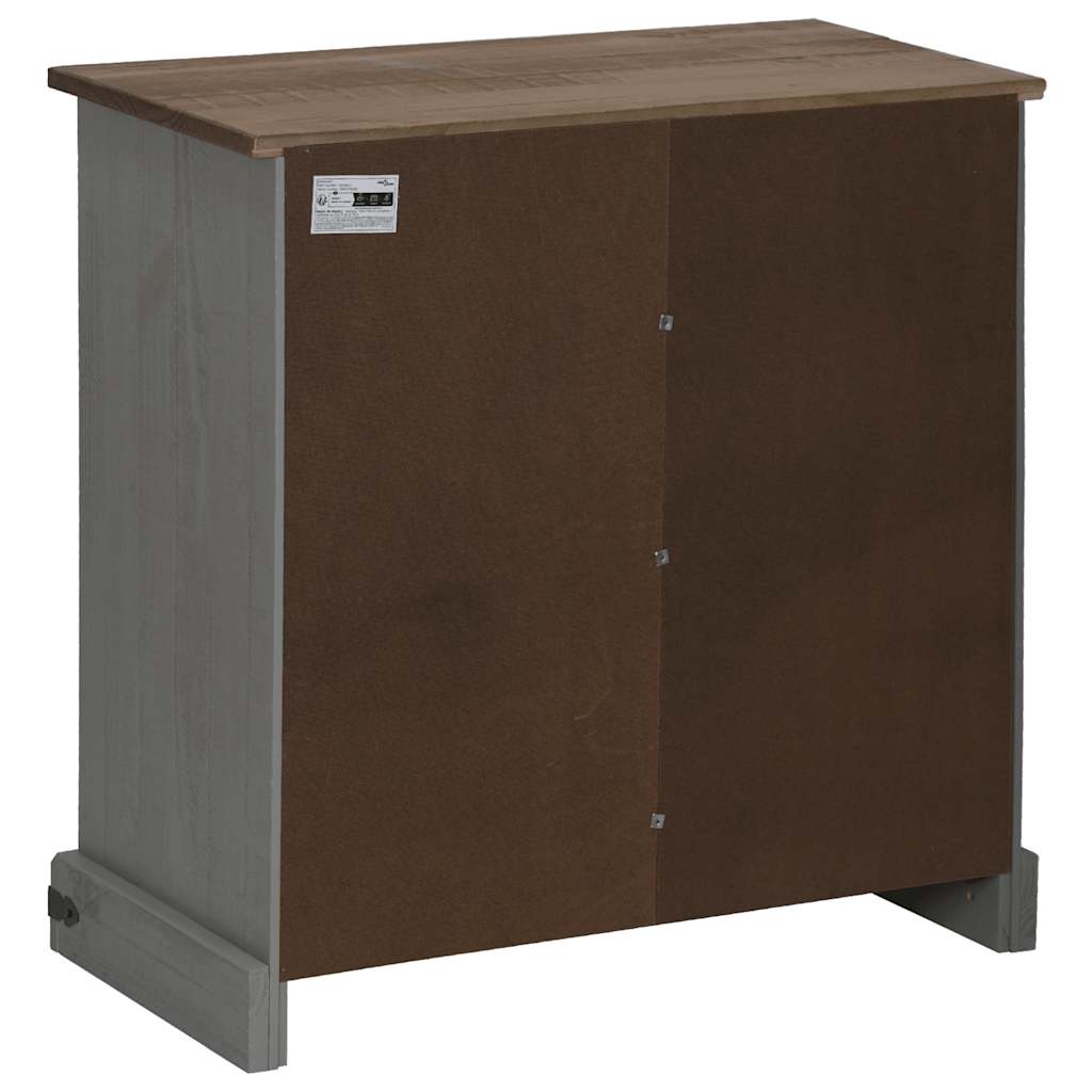 Comodă HALDEN cu uşă glisantă gri 80x40x80 cm lemn masiv GartenMobel Dekor