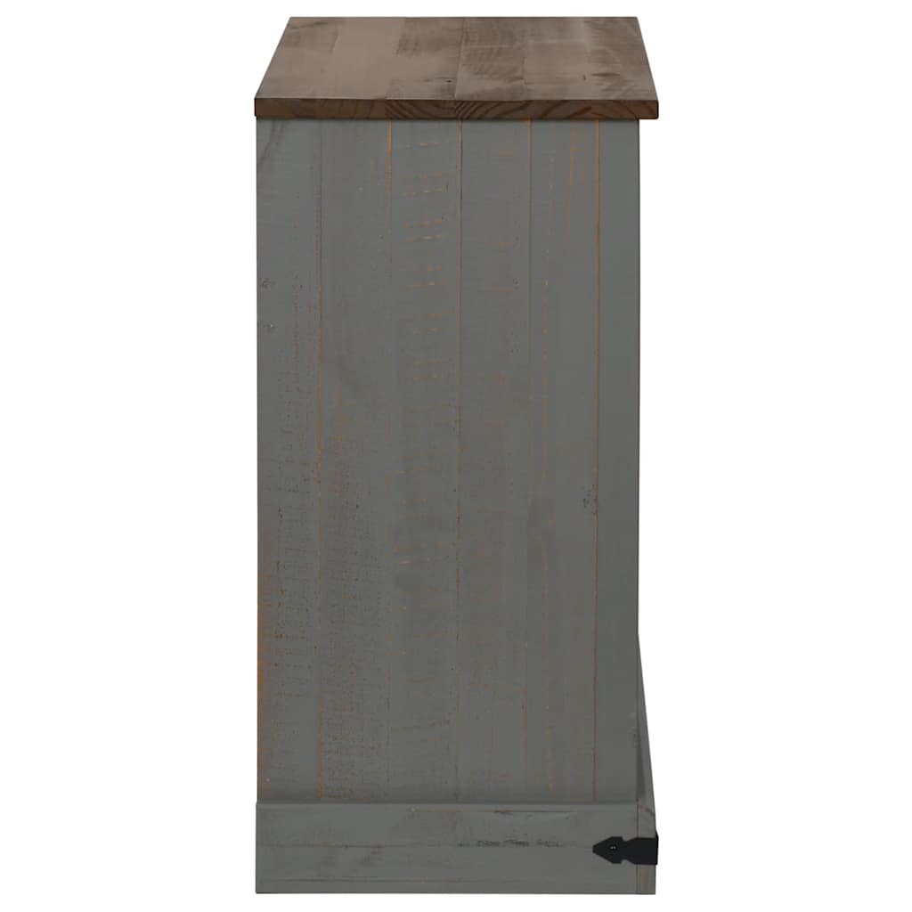 Comodă HALDEN cu uşă glisantă gri 80x40x80 cm lemn masiv GartenMobel Dekor