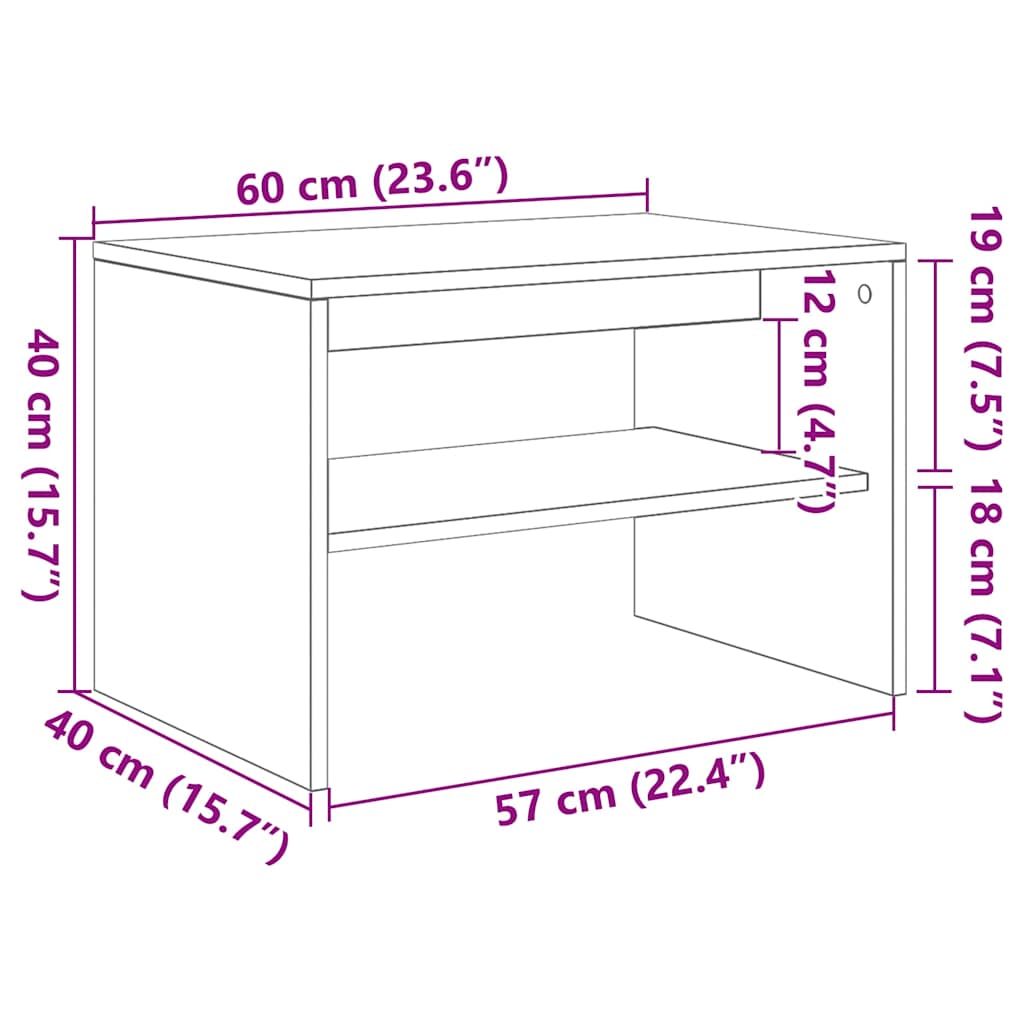 Dulap TV Beton Gri 60x40x40 cm Lemn prelucrat GartenMobel Dekor