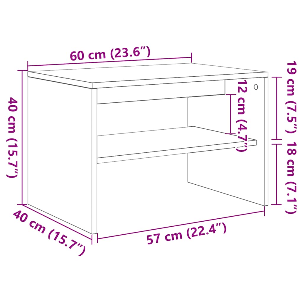 Dulap TV Gri Sonoma 60x40x40 cm lemn prelucrat GartenMobel Dekor