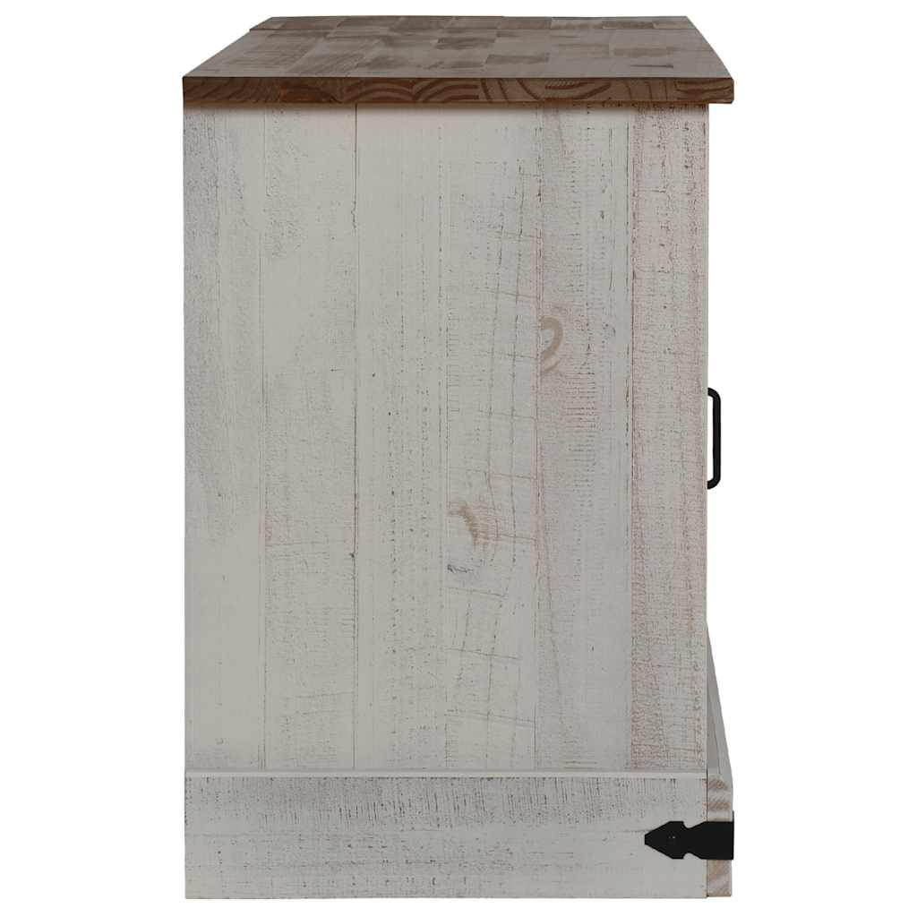 Dulap TV HALDEN 2 uși glisante alb 150x40x60 cm lemn masiv GartenMobel Dekor
