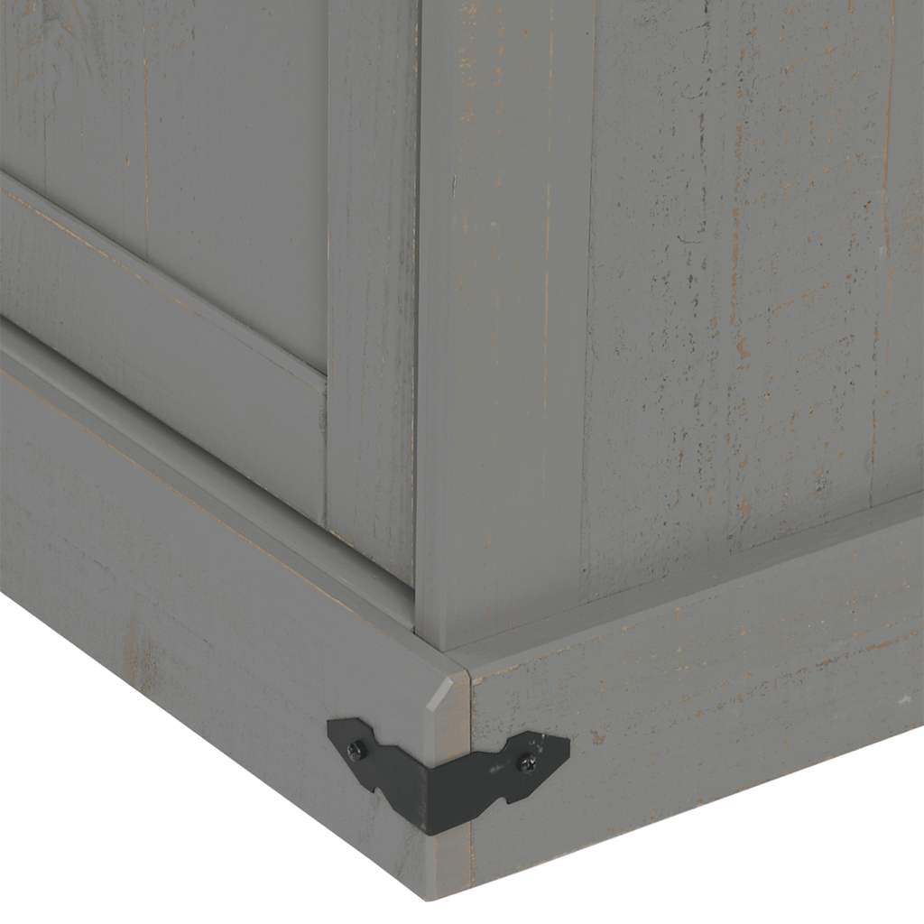 Dulap TV HALDEN 2 usi glisante gri 150x40x60 cm lemn masiv GartenMobel Dekor