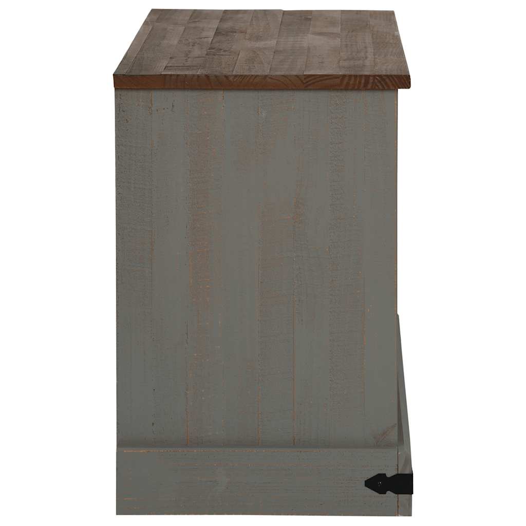 Dulap TV HALDEN cu uşă glisantă gri 110x40x60 cm lemn masiv GartenMobel Dekor