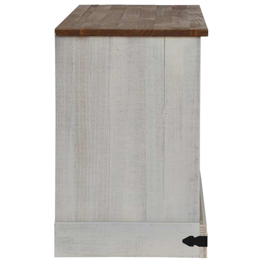 Dulap TV HALDEN cu ușă glisantă alb 110x40x60 cm lemn masiv GartenMobel Dekor