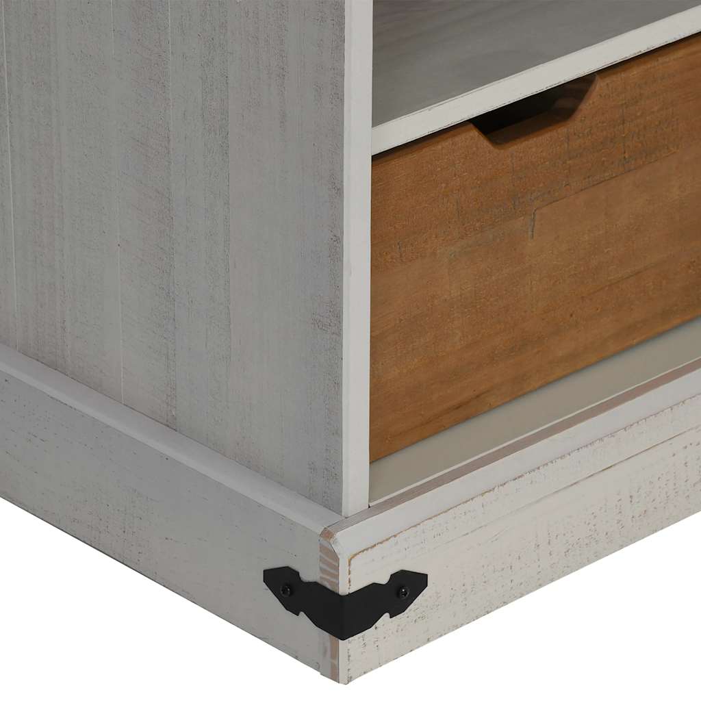 Dulap TV HALDEN cu ușă glisantă alb 110x40x60 cm lemn masiv GartenMobel Dekor