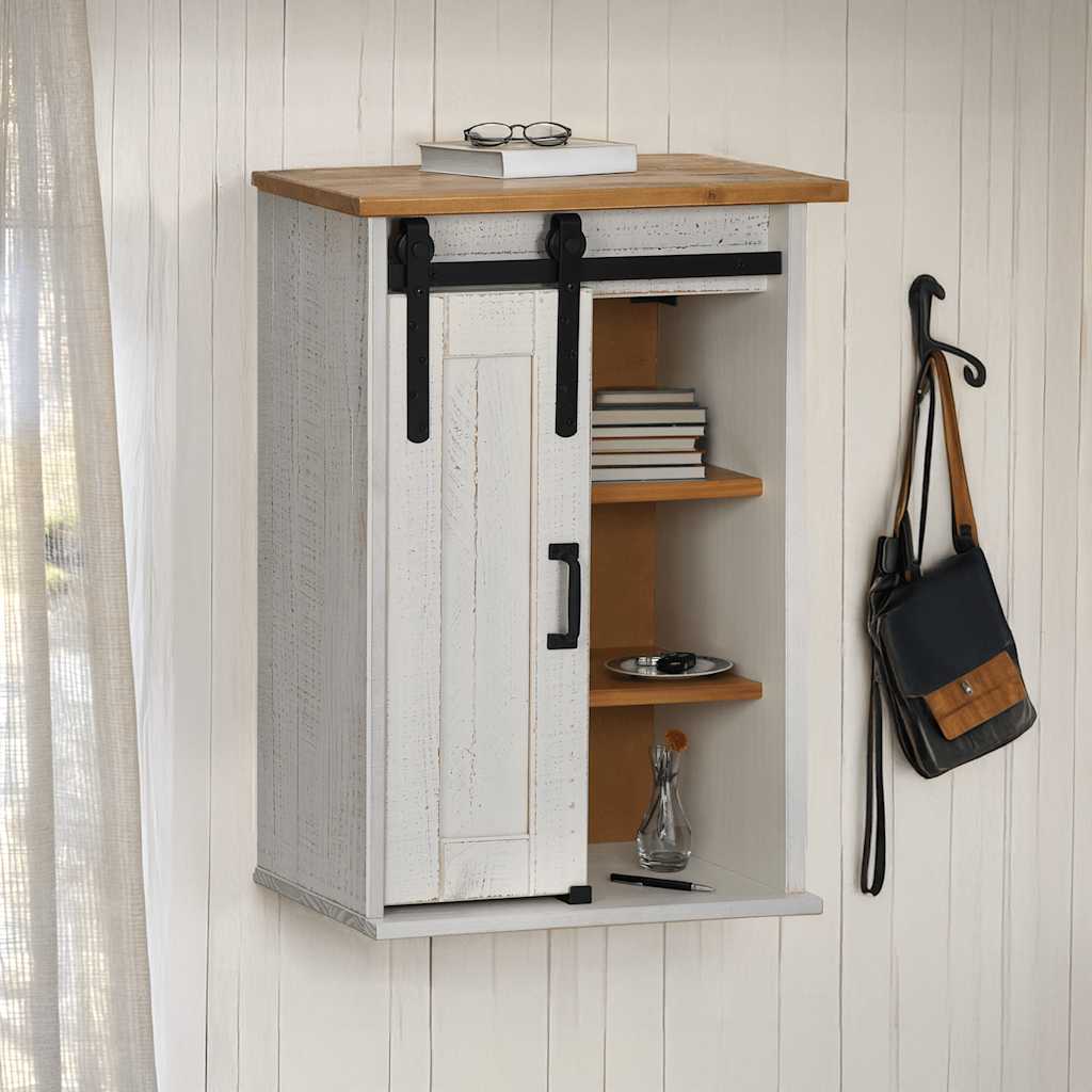 Dulap suspendat HALDEN cu ușă glisantă alb 49x22,5x70 cm pin GartenMobel Dekor