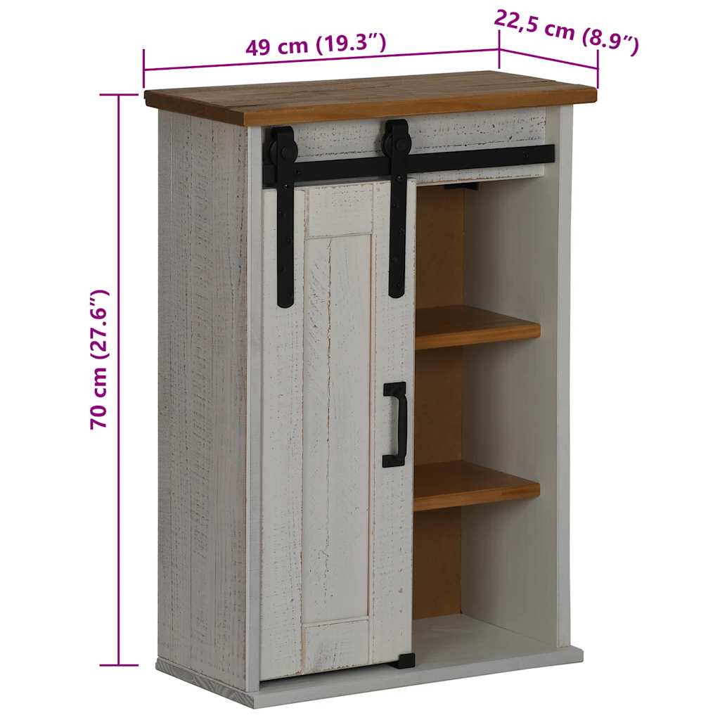 Dulap suspendat HALDEN cu ușă glisantă alb 49x22,5x70 cm pin GartenMobel Dekor