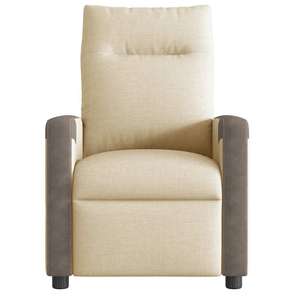 Fotoliu rabatabil, crem, material textil GartenMobel Dekor