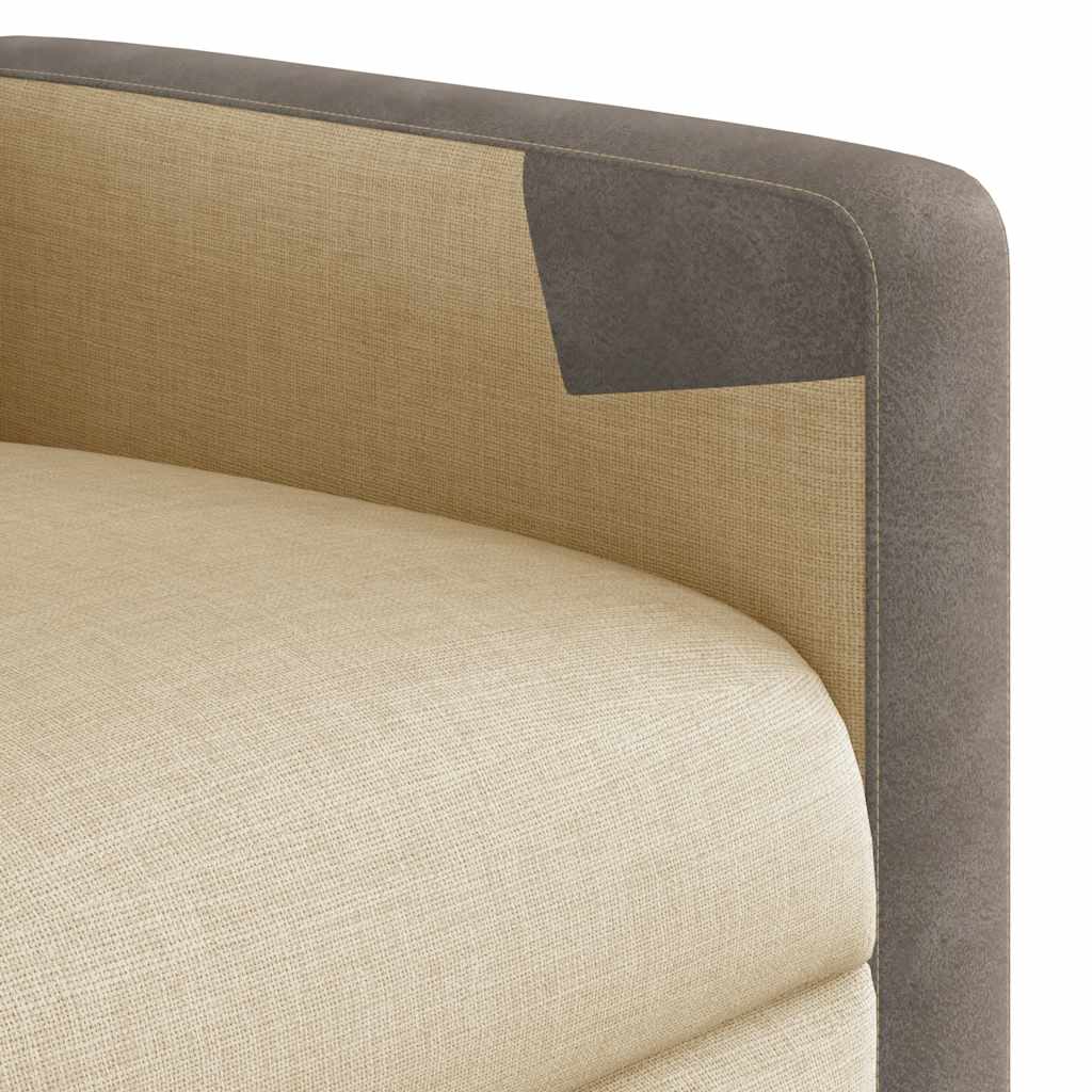 Fotoliu rabatabil, crem, material textil GartenMobel Dekor