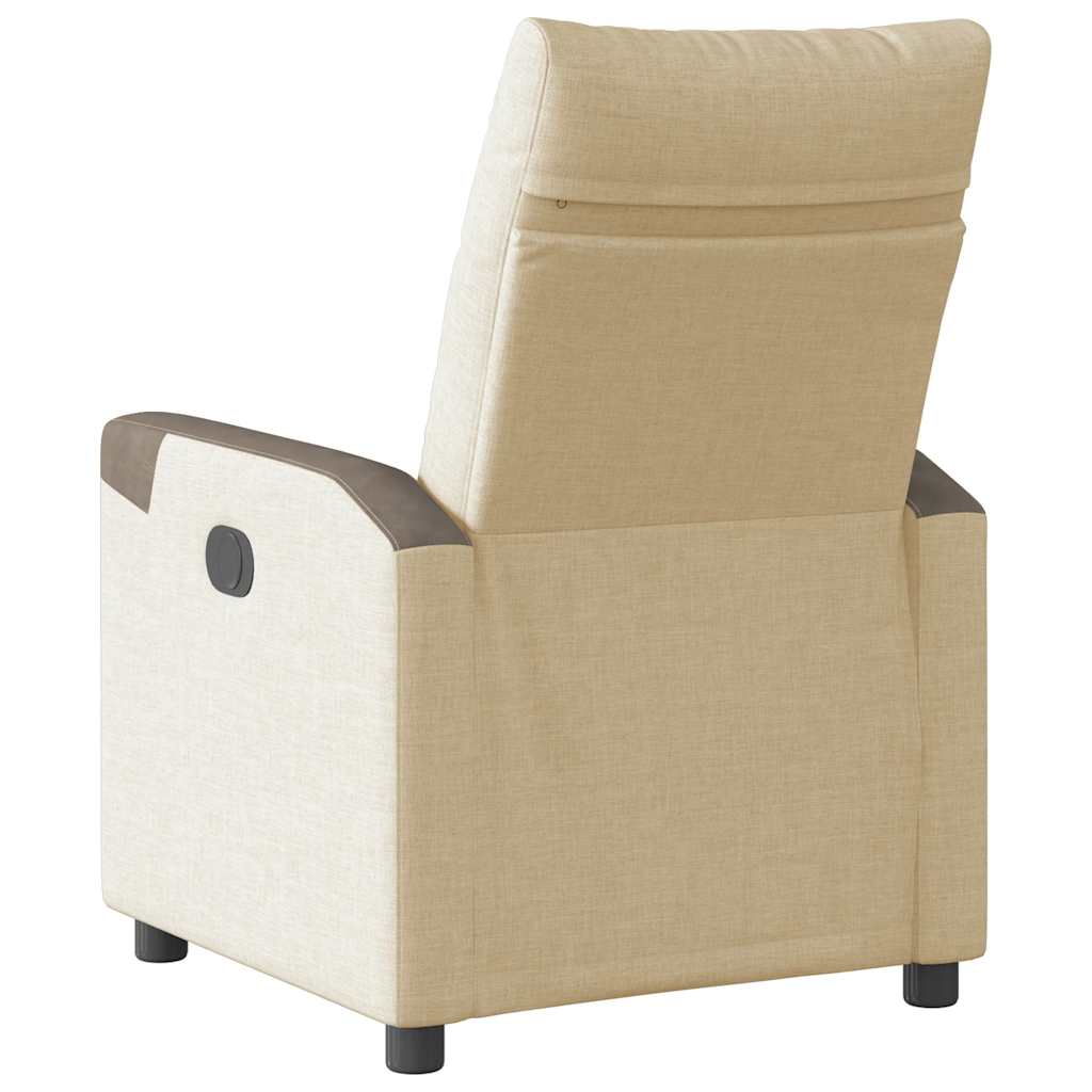 Fotoliu rabatabil, crem, material textil GartenMobel Dekor