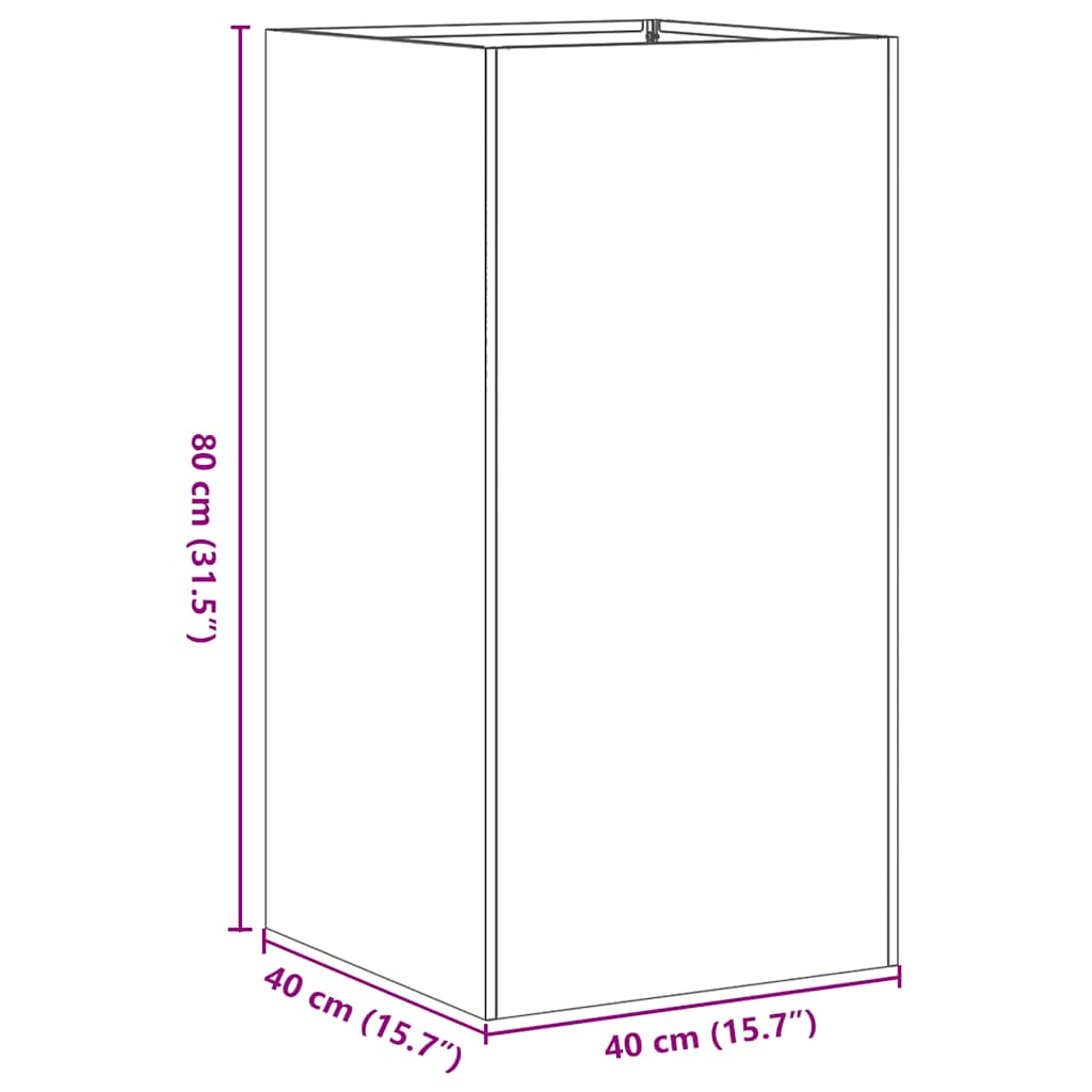 Jardinieră Antracit 40x40x80 cm Oțel laminat la rece GartenMobel Dekor