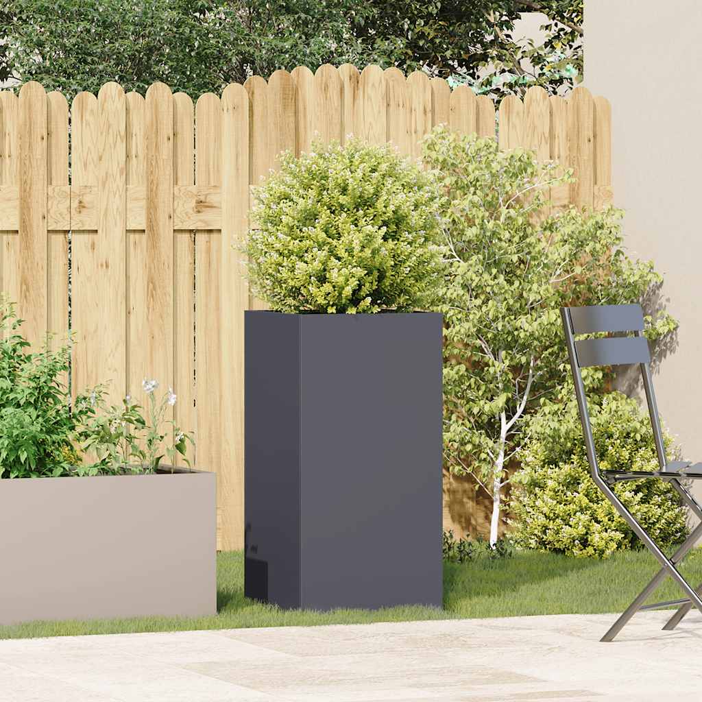 Jardinieră Antracit 40x40x80 cm Oțel laminat la rece GartenMobel Dekor