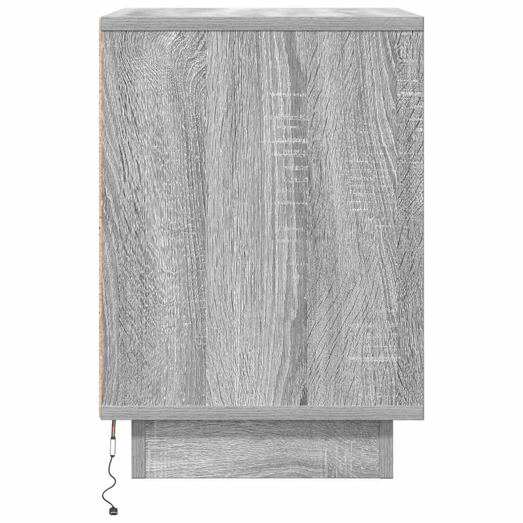 Noptiera cu lumini LED Gri Sonoma 38x34x50 cm GartenMobel Dekor