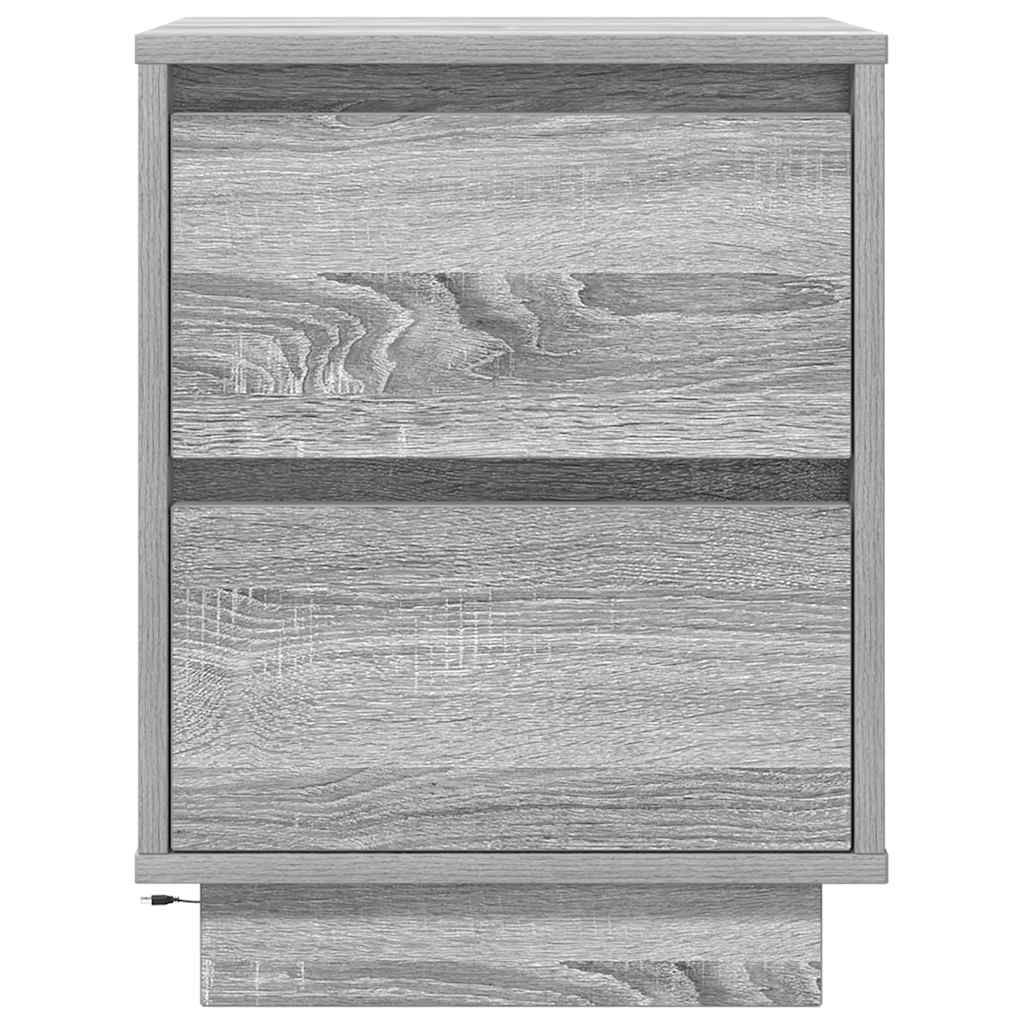 Noptiera cu lumini LED Gri Sonoma 38x34x50 cm GartenMobel Dekor