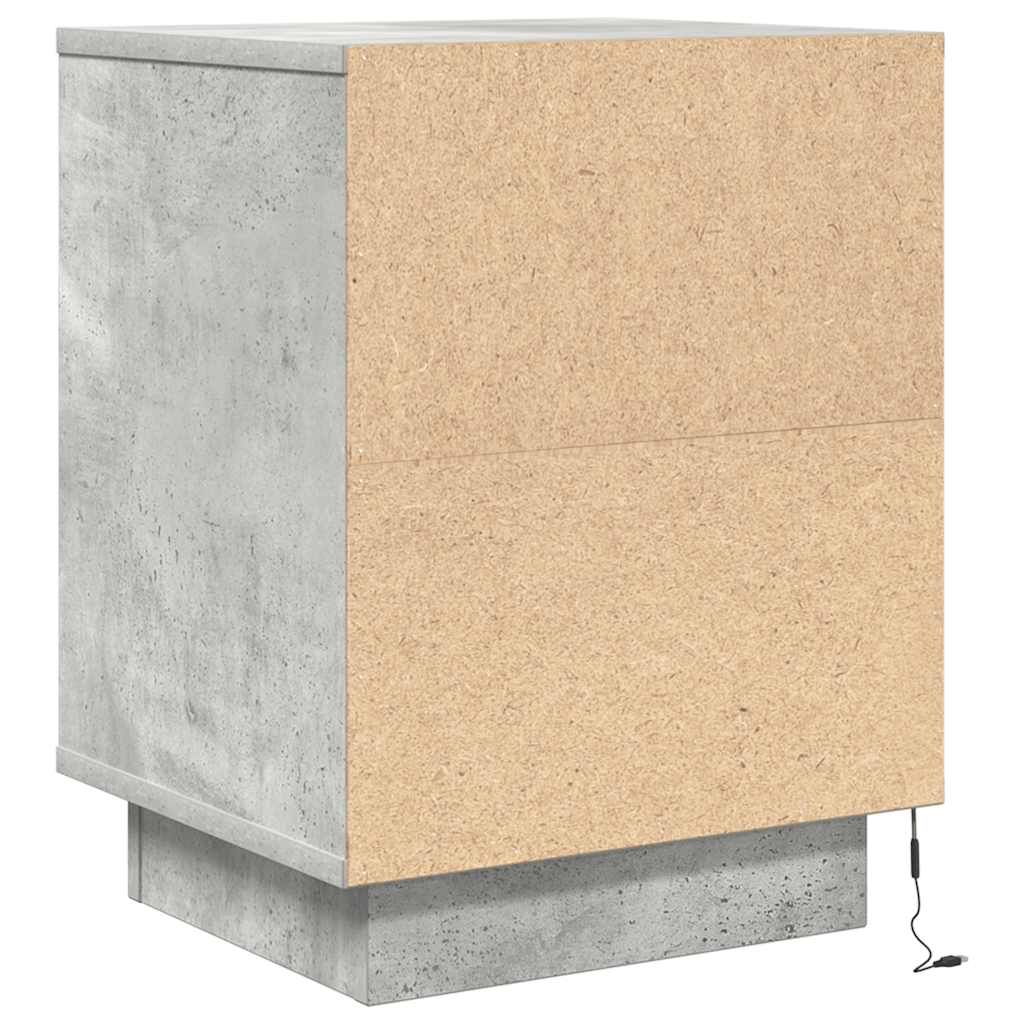 Noptiera cu lumini LED Gri beton 38x34x50 cm GartenMobel Dekor