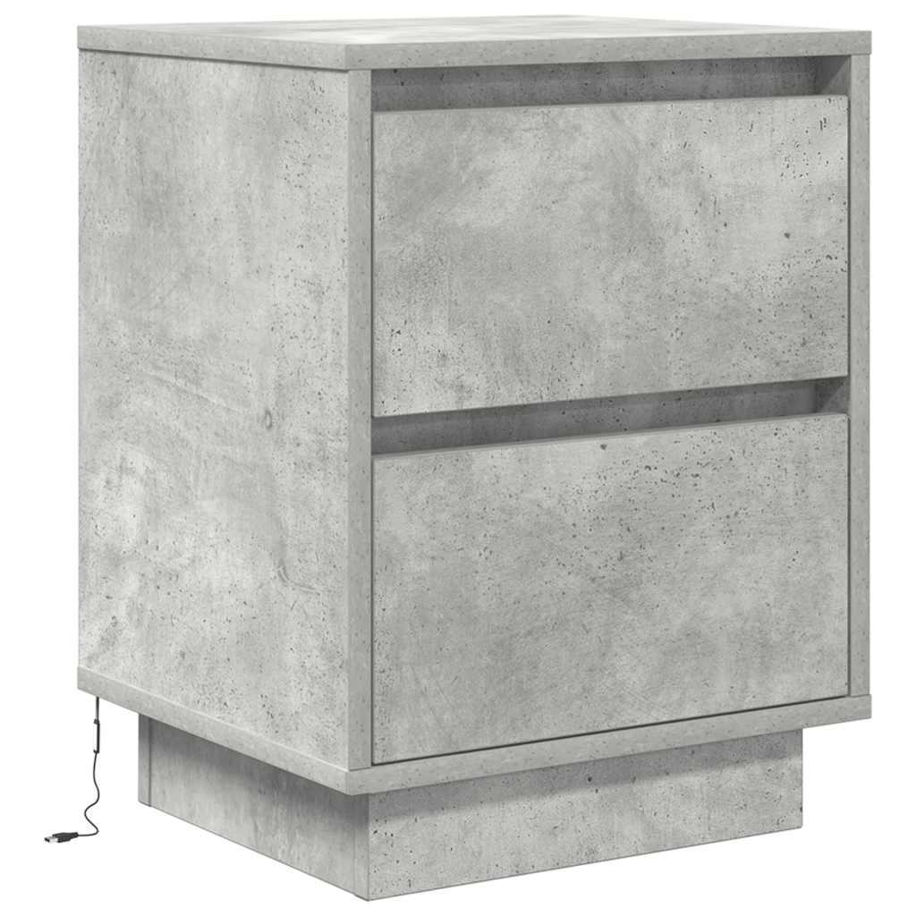 Noptiera cu lumini LED Gri beton 38x34x50 cm GartenMobel Dekor