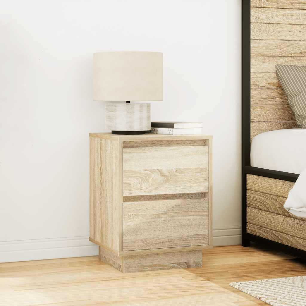 Noptiera cu lumini LED Stejar Sonoma 38x34x50 cm GartenMobel Dekor