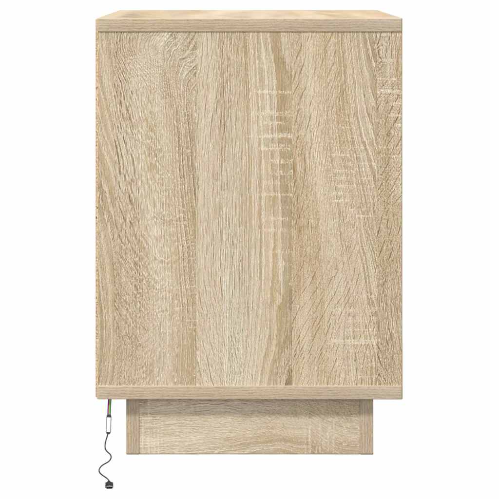 Noptiera cu lumini LED Stejar Sonoma 38x34x50 cm GartenMobel Dekor