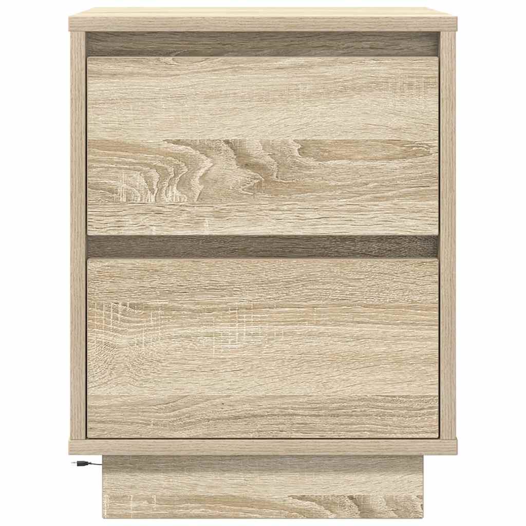 Noptiera cu lumini LED Stejar Sonoma 38x34x50 cm GartenMobel Dekor