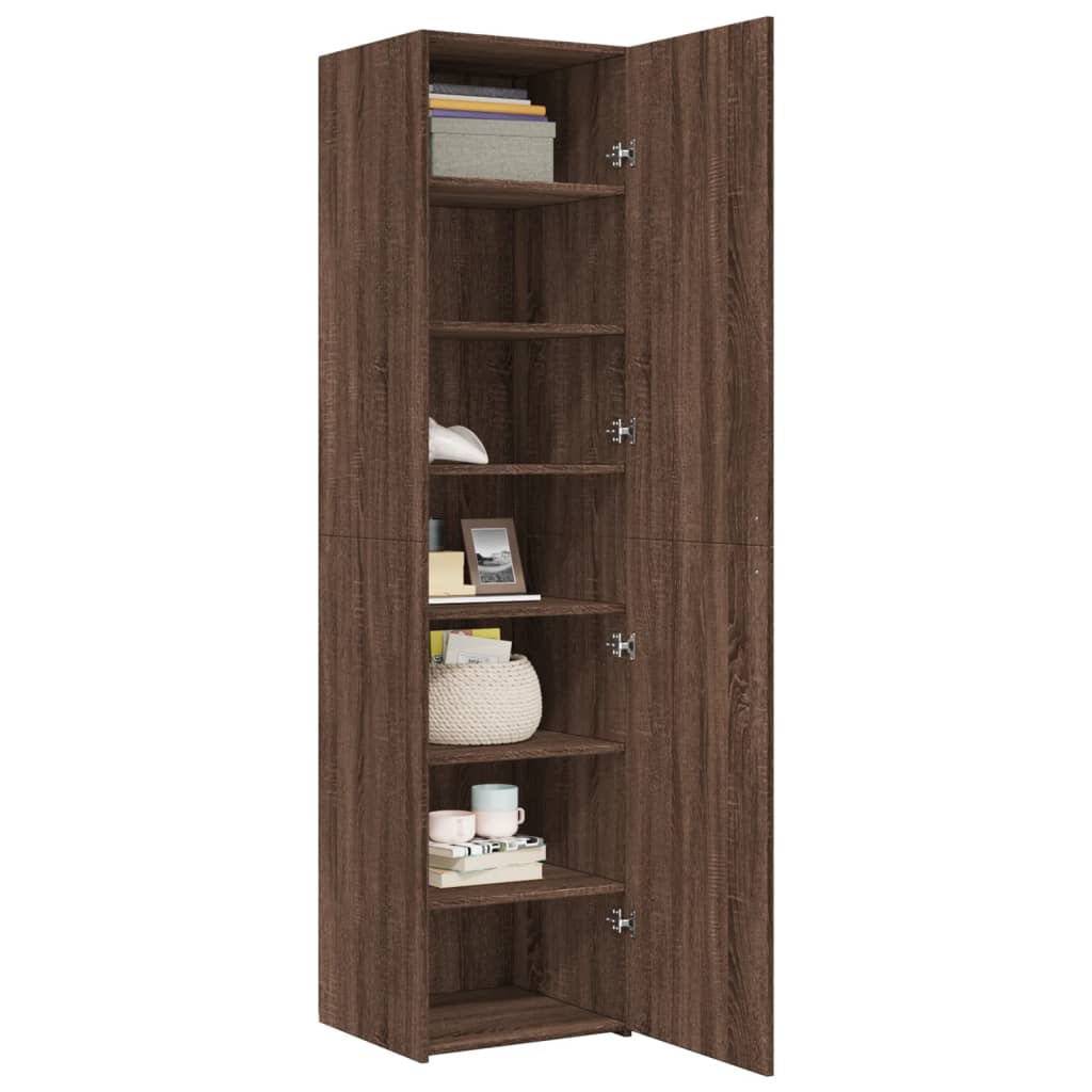 Dulap înalt, stejar maro, 45x42,5x185 cm, lemn prelucrat GartenMobel Dekor