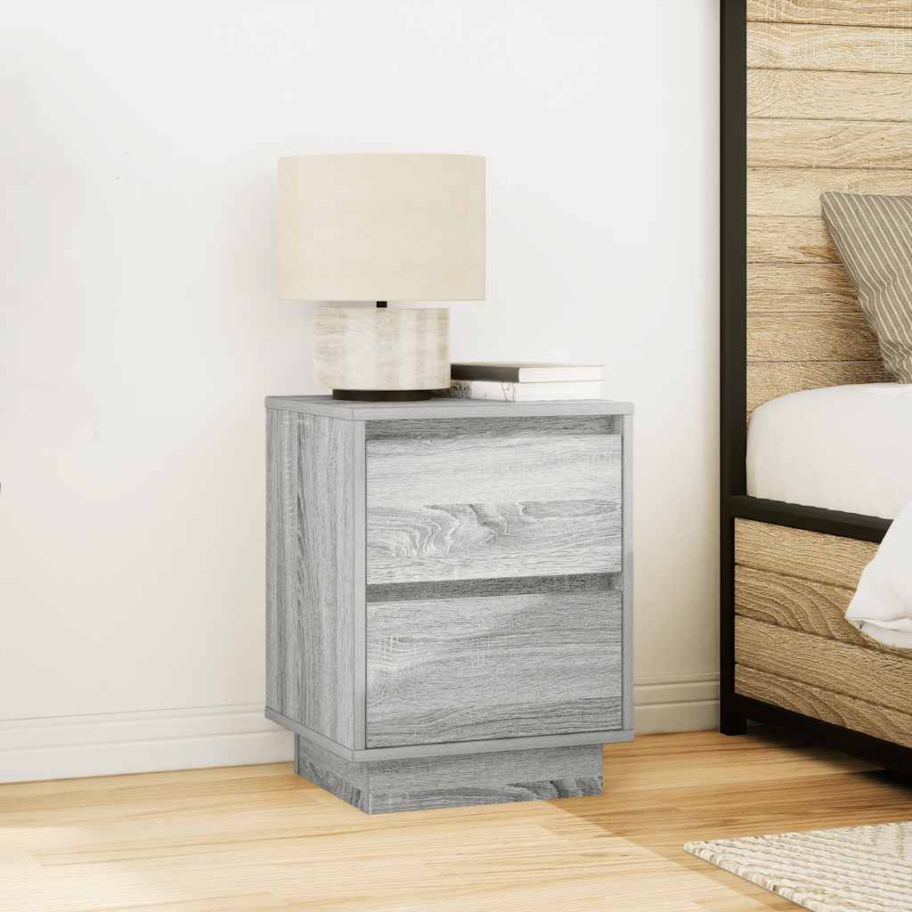 Noptiera cu lumini LED Stejar maro 38x34x50 cm GartenMobel Dekor