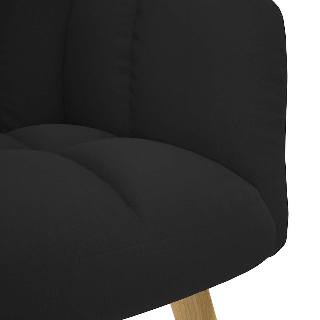 Scaun de relaxare cu taburet, negru, textil GartenMobel Dekor