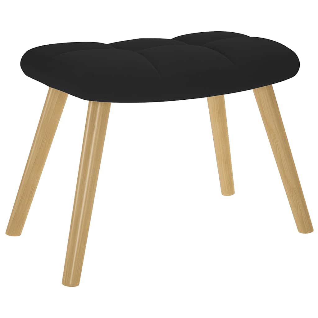 Scaun de relaxare cu taburet, negru, textil GartenMobel Dekor
