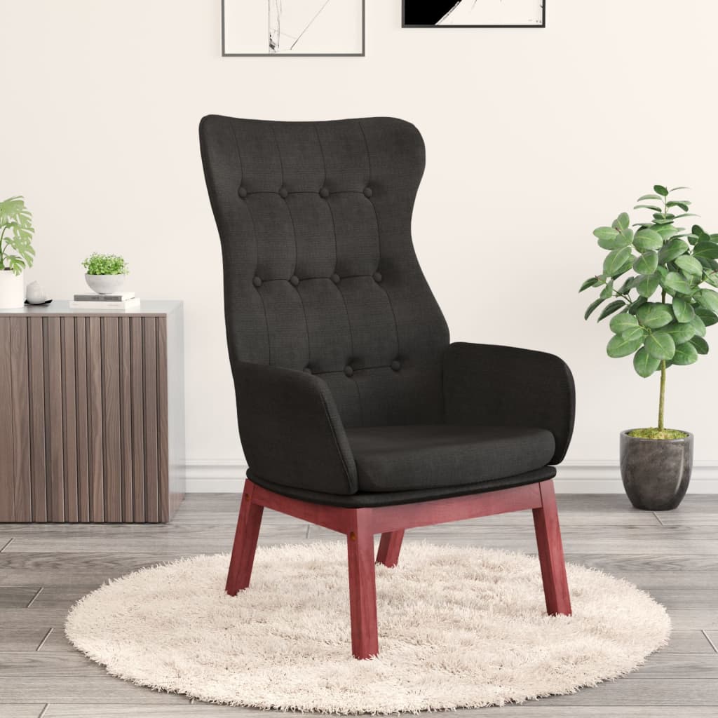 Scaun de relaxare, negru, material textil GartenMobel Dekor
