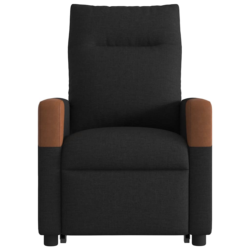 Fotoliu rabatabil de masaj, cu ridicare, negru, material textil GartenMobel Dekor