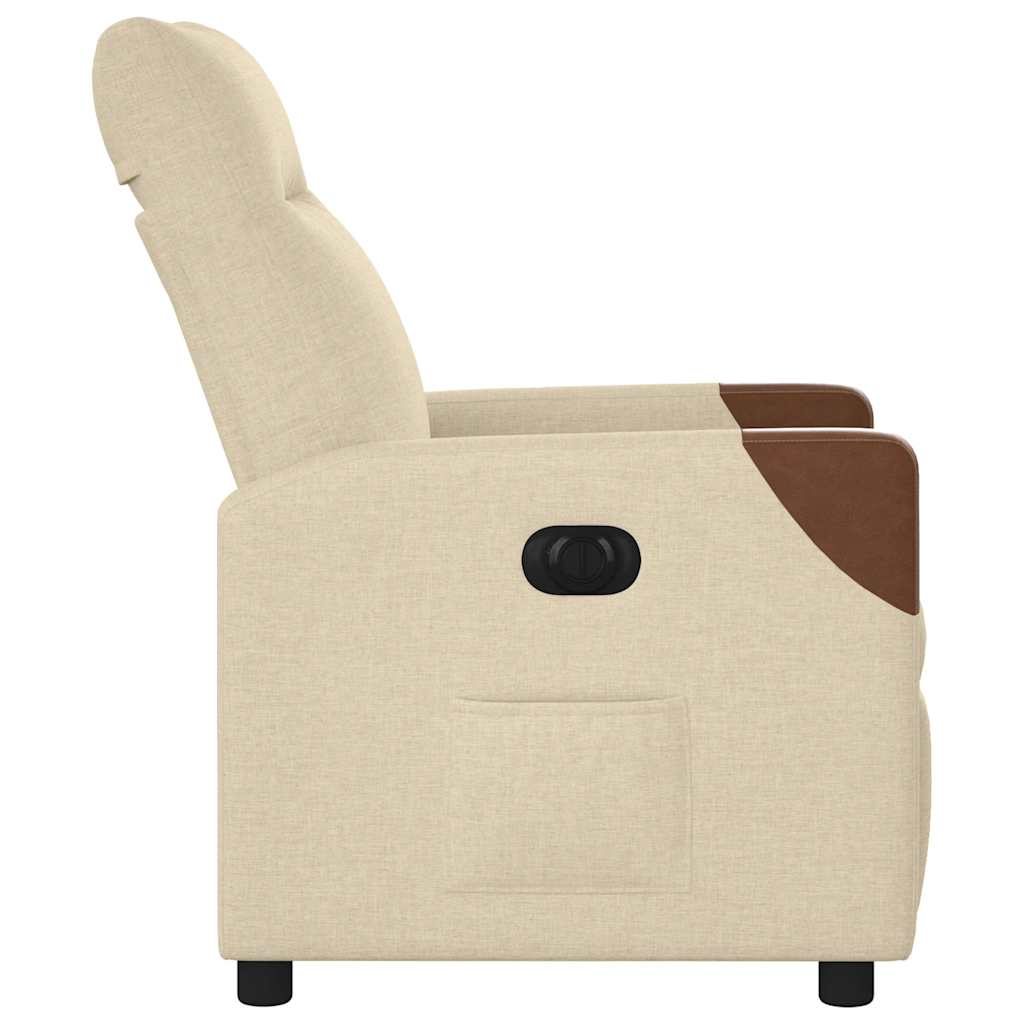 Fotoliu rabatabil electric, crem, material textil GartenMobel Dekor