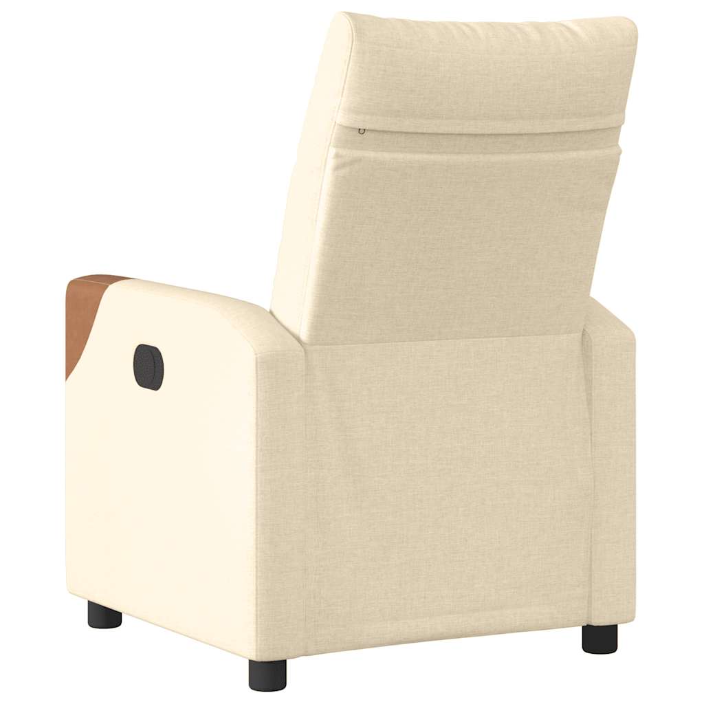 Fotoliu rabatabil electric, crem, material textil GartenMobel Dekor