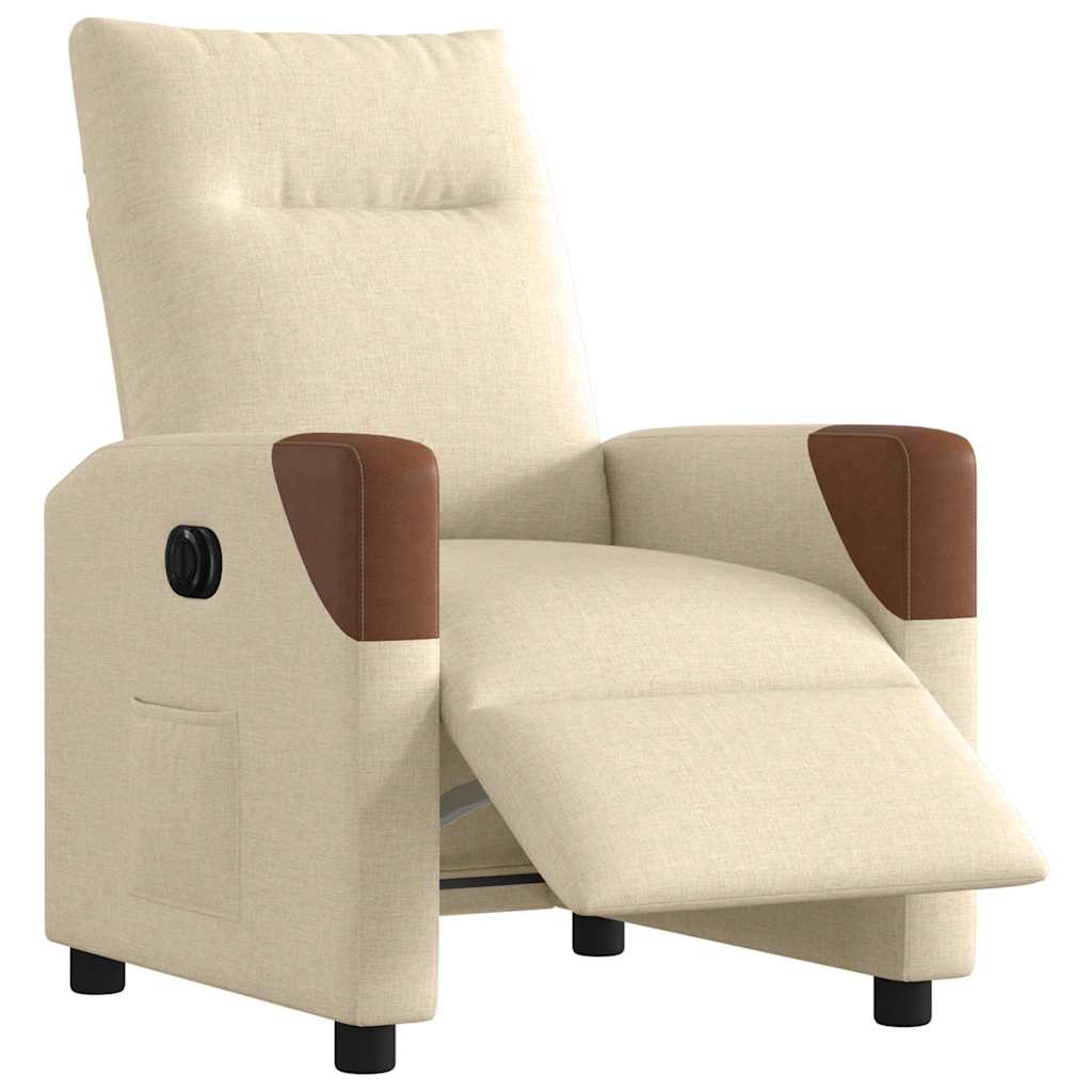 Fotoliu rabatabil electric, crem, material textil GartenMobel Dekor