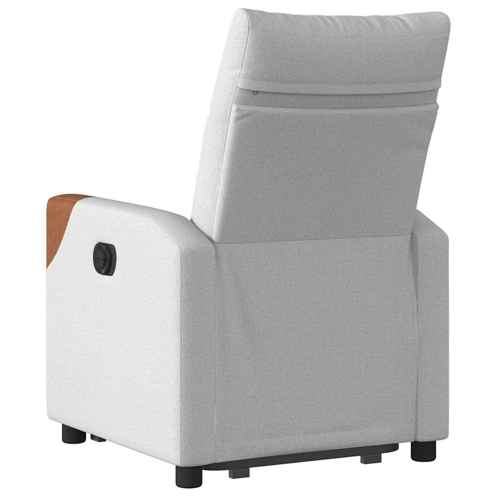 Scaun reclinabil electric, țesătură gri nor GartenMobel Dekor
