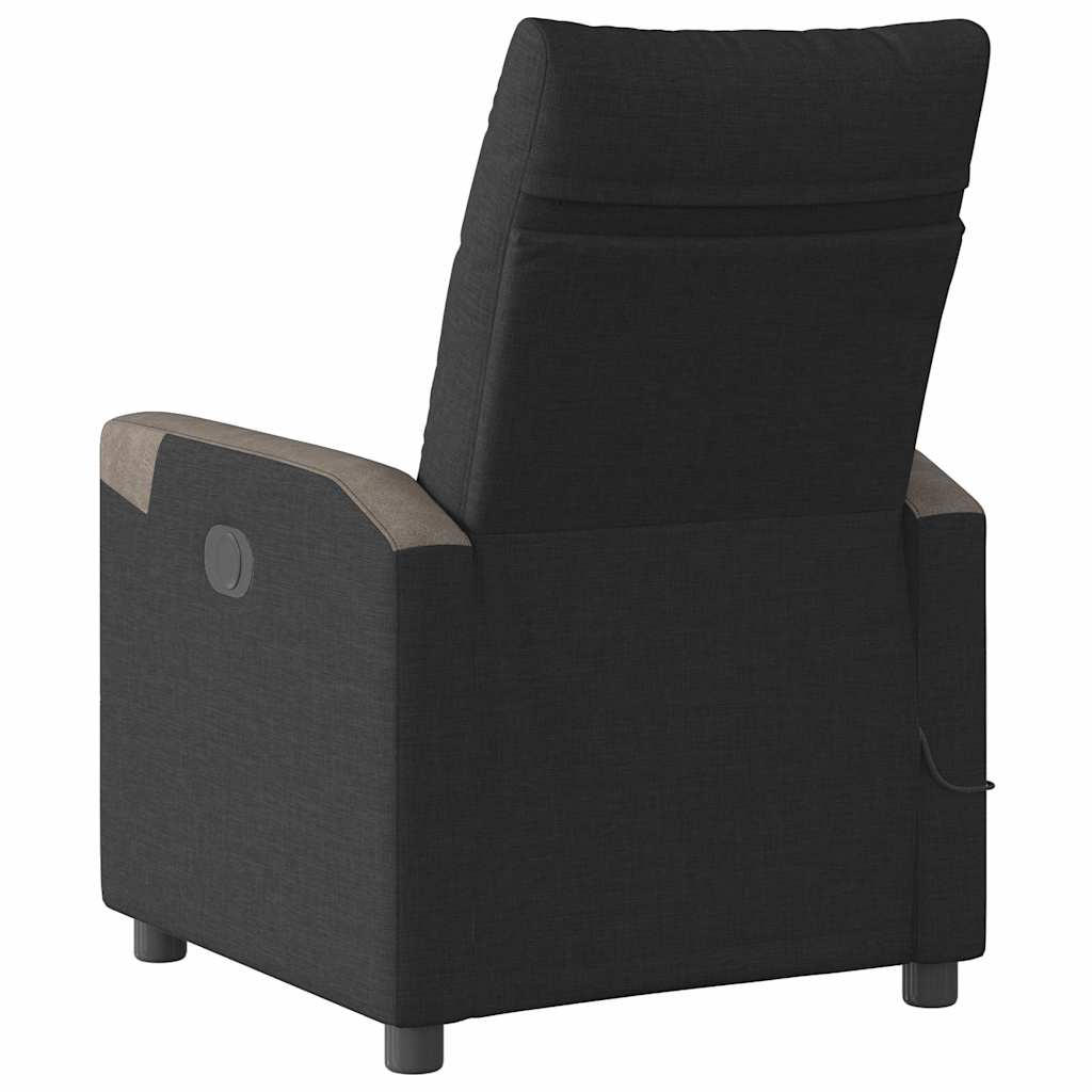 Fotoliu electric de masaj rabatabil, negru, textil GartenMobel Dekor