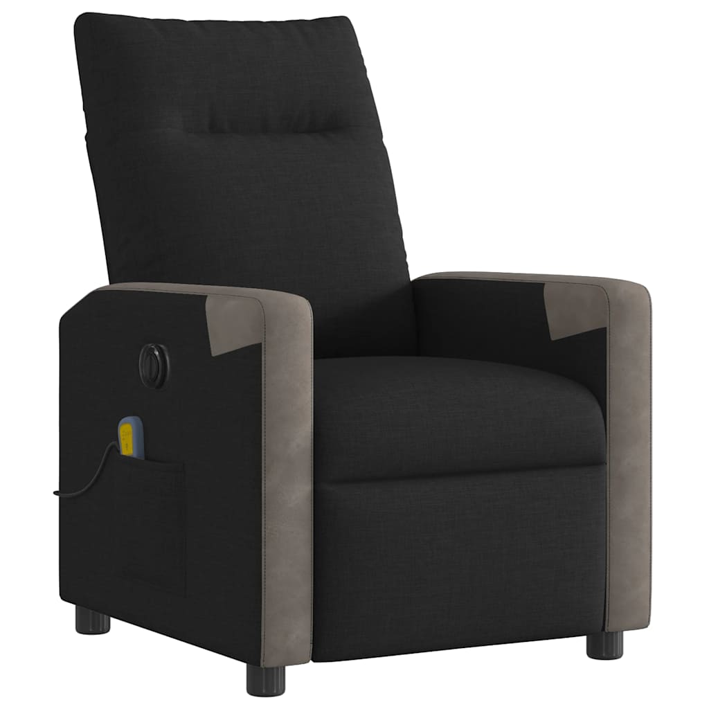 Fotoliu electric de masaj rabatabil, negru, textil GartenMobel Dekor