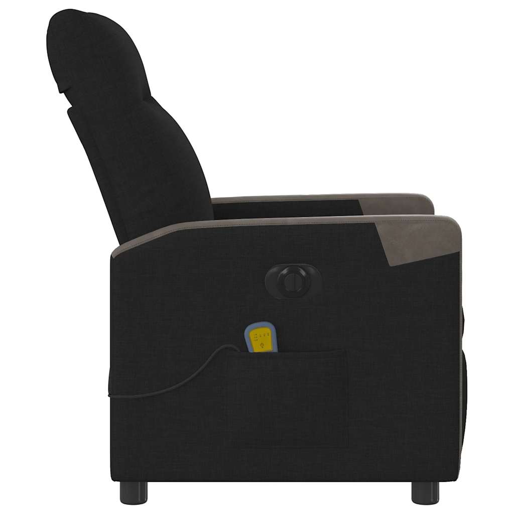 Fotoliu electric de masaj rabatabil, negru, textil GartenMobel Dekor