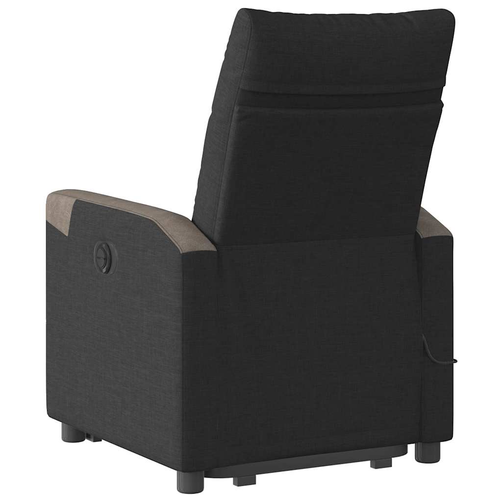 Fotoliu electric de masaj rabatabil cu ridicare, negru, textil GartenMobel Dekor