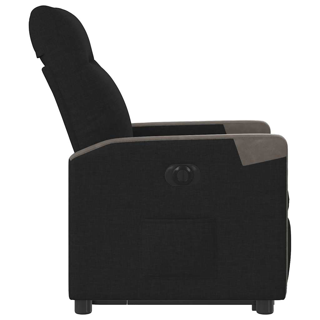 Fotoliu electric rabatabil cu ridicare, negru, textil GartenMobel Dekor