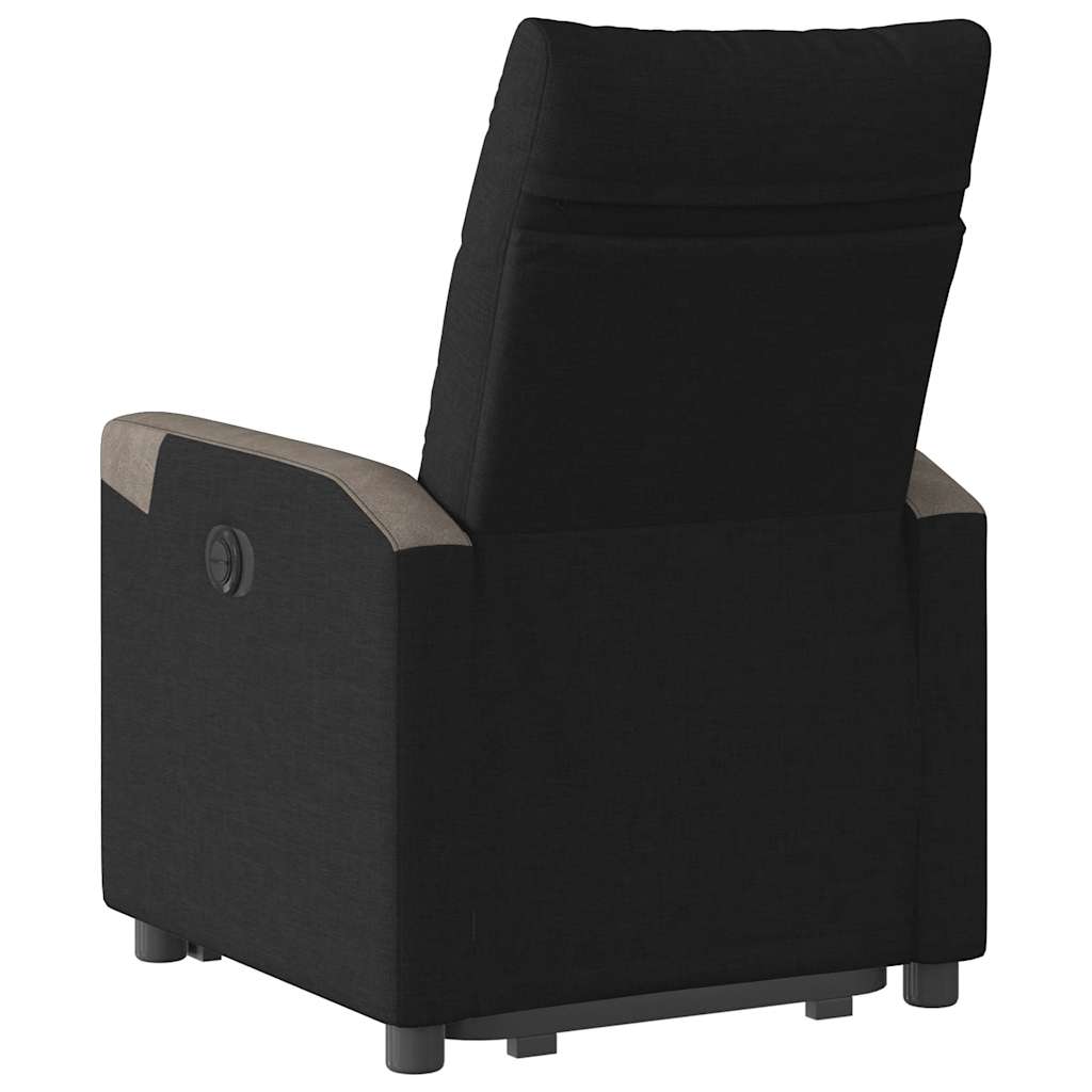 Fotoliu electric rabatabil cu ridicare, negru, textil GartenMobel Dekor